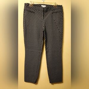Blue and Cream Patterned Ankle Pants